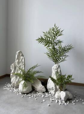 彷白石园林景摆件庭院维玻璃纤雕塑草坪观公园林景观园装饰DEA假