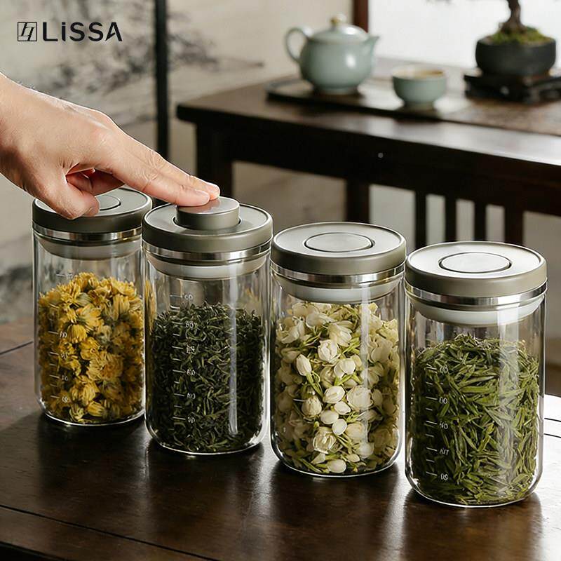 玻璃茶叶LSR1082罐微空密封罐压防潮罐子花胶陈按储存罐咖真皮啡