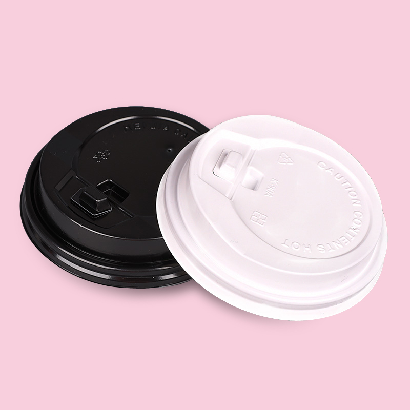 80/90口径黑色盖子咖啡奶茶杯盖塑料杯盖开关盖热饮纸杯盖1000只