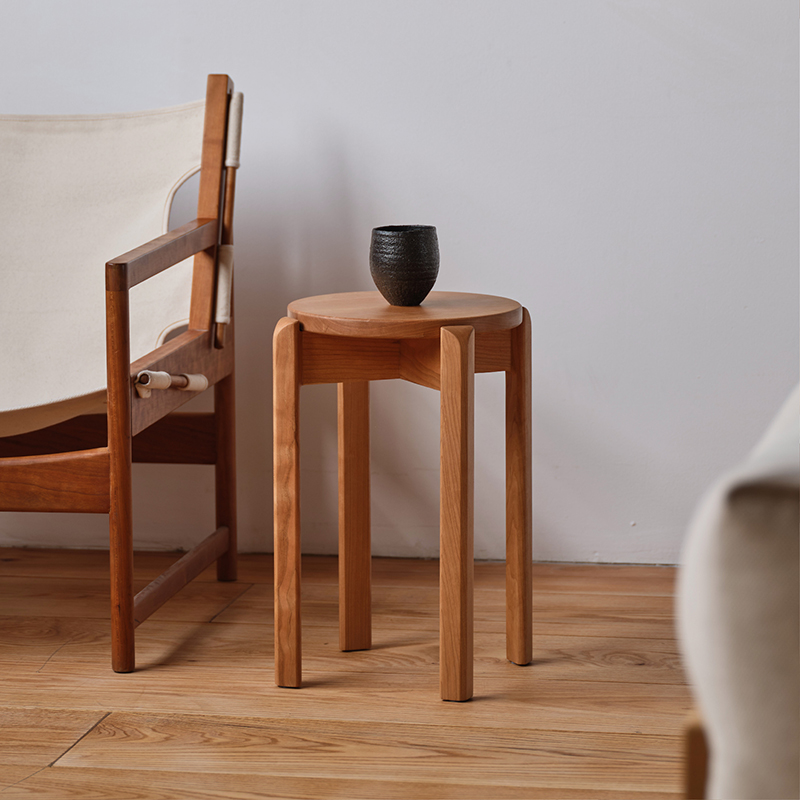新品MUMO木墨堆叠凳实木椅子家用客厅化妆凳餐椅可叠放小凳子矮凳