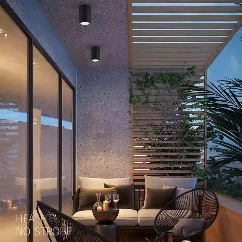 防水明装折叠射灯户外室外阳台店铺门头酒店雨棚露台吸顶筒灯IP65