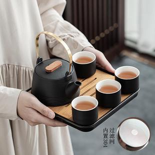 家用客厅简约陶瓷茶壶茶杯轻奢现代办公室会客小套装 功夫茶具套装