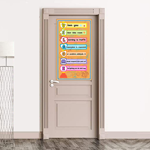 英语机构幼儿园小学中学英文教室班级规则课室门环创布置海报墙贴