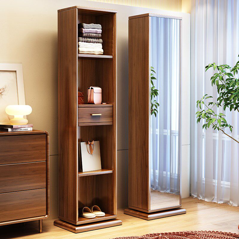 恬梦家居全实木穿衣镜一体俩用家用卧室衣柜全身落地镜储物收纳柜
