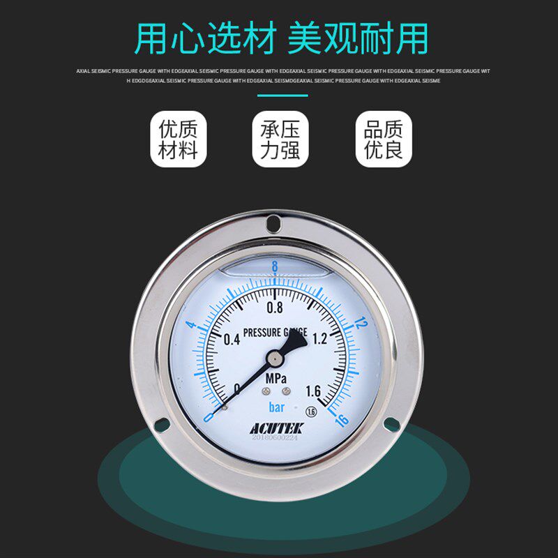 UE轴向带边 防 抗 耐压力表 NZ .M M*