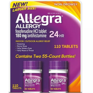 美国直邮Allegra ALLERGY24小时过敏缓解片过敏性鼻炎抗过敏药