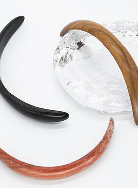 Zang又一雪 宽月双尖簪 原创反扣式盘发中式简约黑檀木簪子传统绿