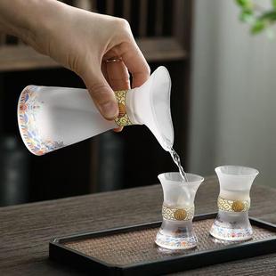 礼盒家用温酒器烫酒壶中式 高档玻璃分酒器白酒杯套装 轻奢小酒杯子