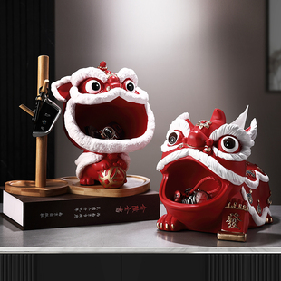 新春佳节红色醒狮家居入门玄关客厅茶几电视柜酒柜喜庆装饰品
