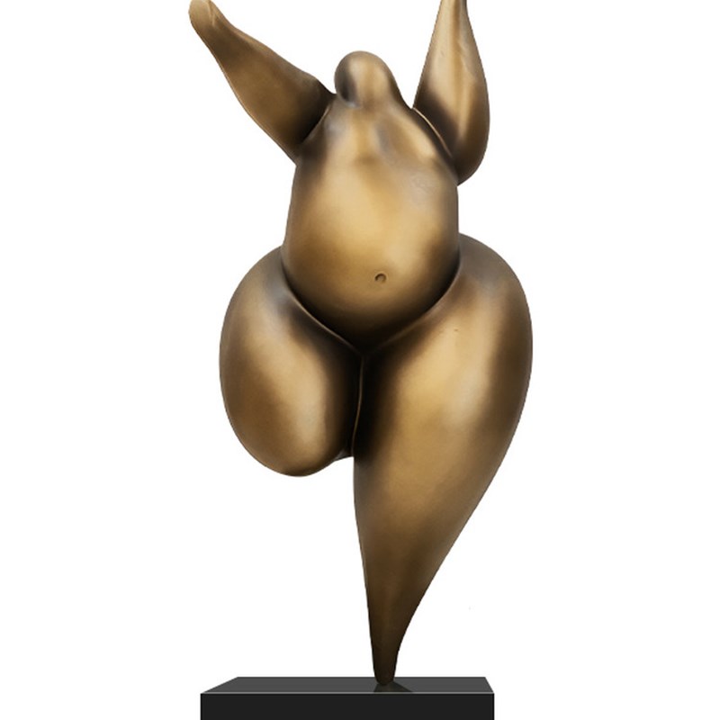 云抽象风格胖女孩形象雕塑饰品家居客厅入口创意人形艺术软装饰