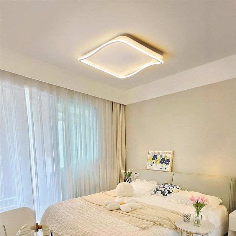 艺灯空间现代全光谱卧室灯亮护眼防眩方形波浪柔和儿童房灯,家装灯饰光源,护眼吸顶灯,淘宝优惠券,粉丝福利购,淘宝优惠卷