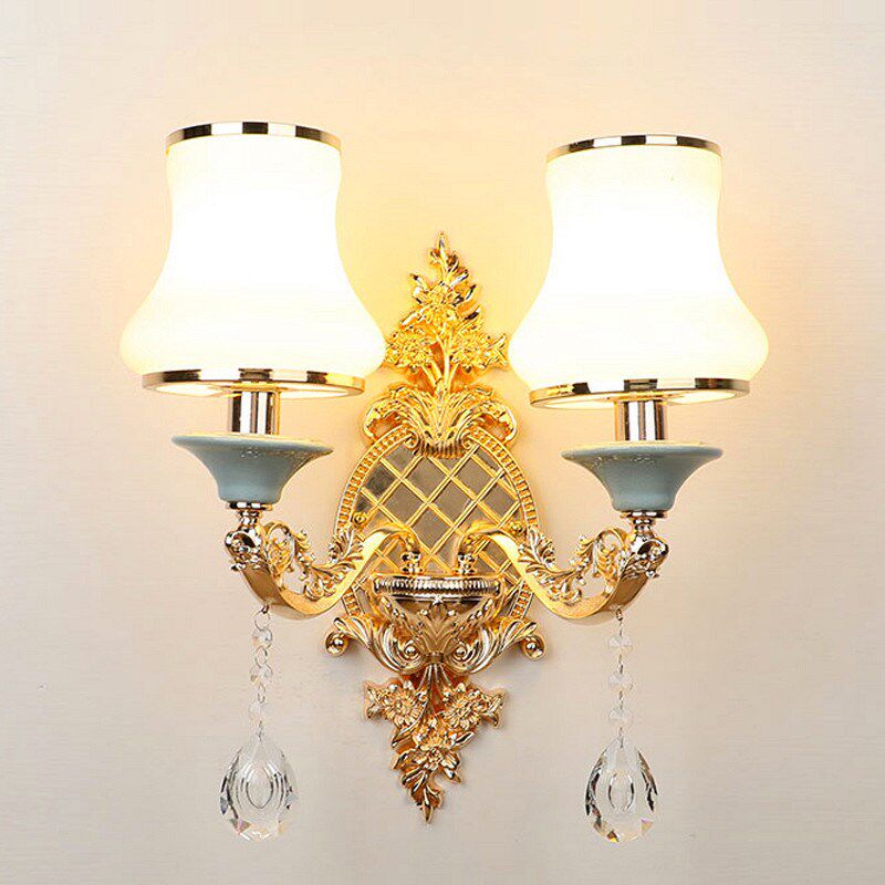 欧式奢华客厅灯卧室头壁灯现代背景墙床头灯水晶高档壁灯