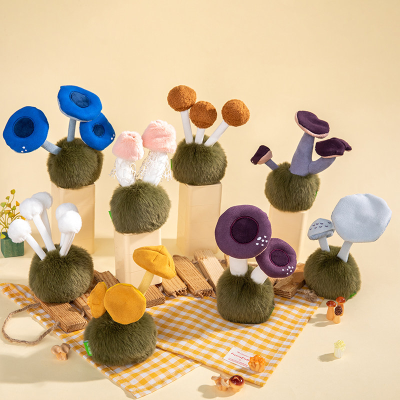 仿真野生菌毛绒玩偶假盆栽摆件