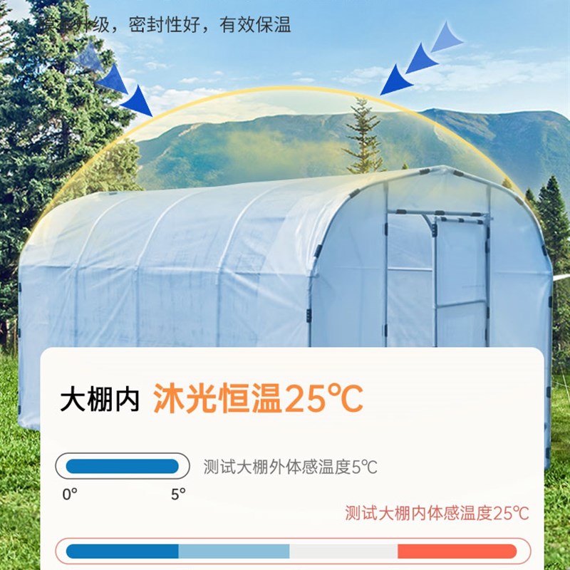 家用温室暖房大棚骨架钢管小型花棚多肉绿植暖棚花卉保温花房过冬