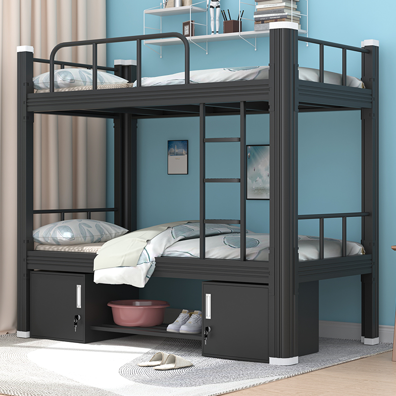 上下铺铁架床学生宿舍员工工地层高低架子单人寝室公寓人铁床