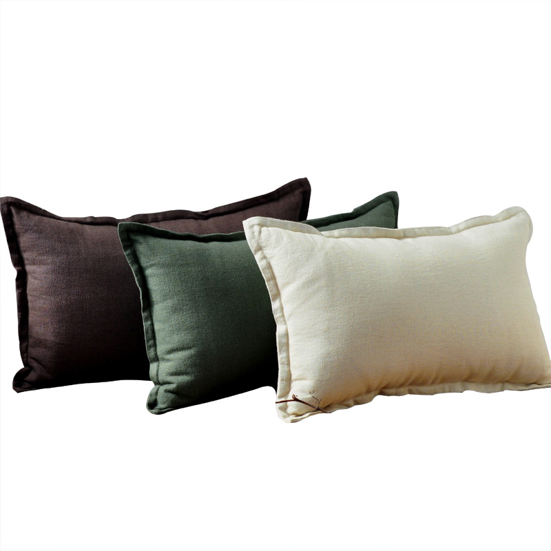 本原亚麻沙发抱枕靠枕靠垫腰枕不含芯客厅办公室床头汽车家用