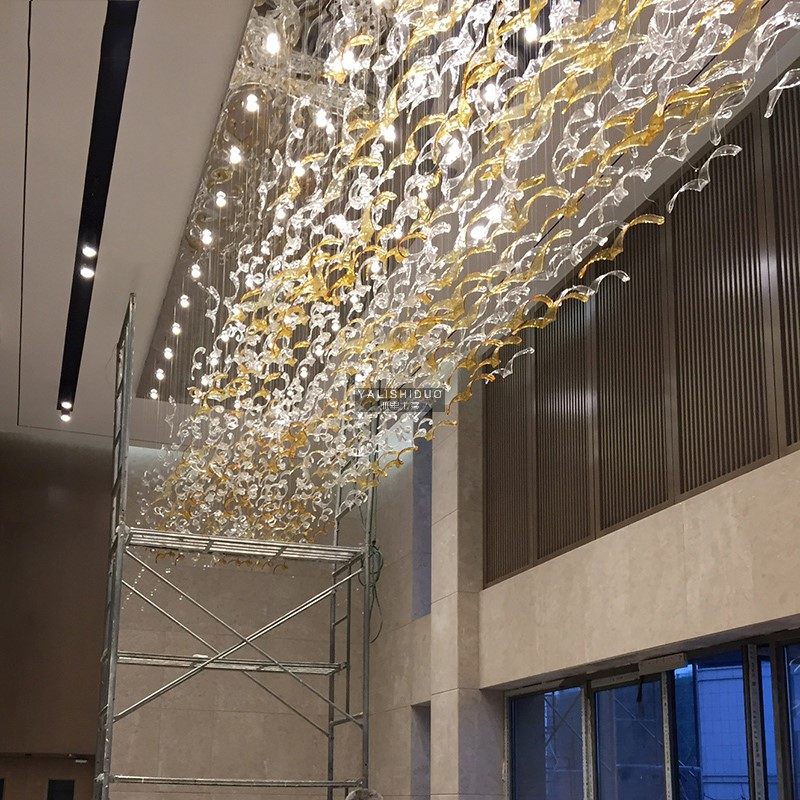 酒店大堂走廊过道水晶琉璃艺术吊灯别墅客厅装饰灯售楼部定制灯具,家装灯饰光源,酒店/宴会厅/餐饮吊灯,淘宝优惠券,粉丝福利购,淘宝优惠卷