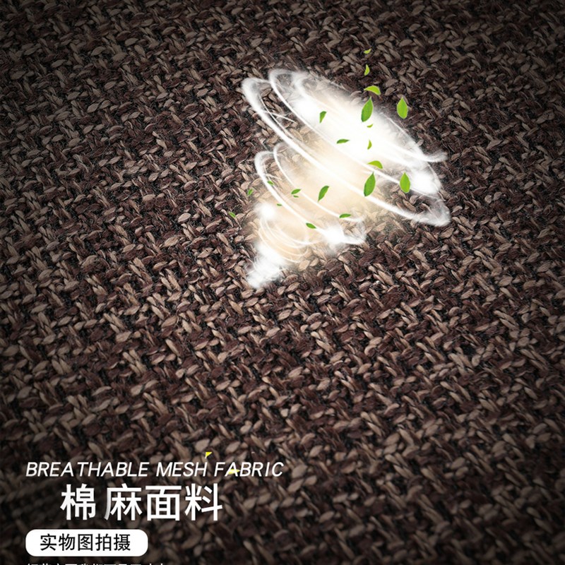 汽车坐垫单片棉麻四季通用防滑小蛮腰三件套亚麻冬季保暖后排座垫