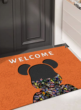 橙色入户门地垫门口防滑家用地毯门垫进门丝圈大门室外高端脚踏垫