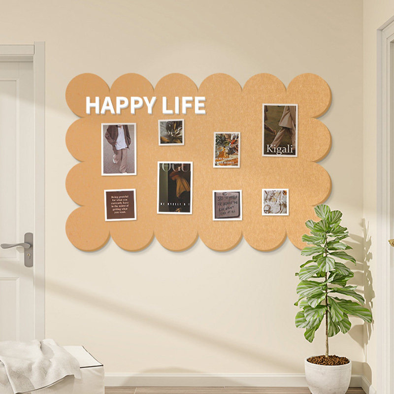饼干毛毡板照片墙组合相框背景板羊毛毡墙贴装饰创意墙面软木板展