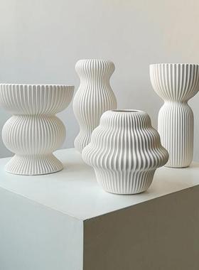 态生活 ins中古风陶瓷花瓶客厅书房样板间干花插花艺术装饰品摆件