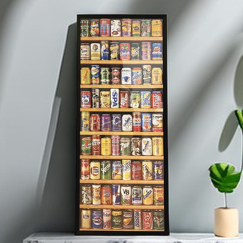 汽水罐拼图相框2000片易拉罐1500片汽水罐迷你136*48汽水罐实木框