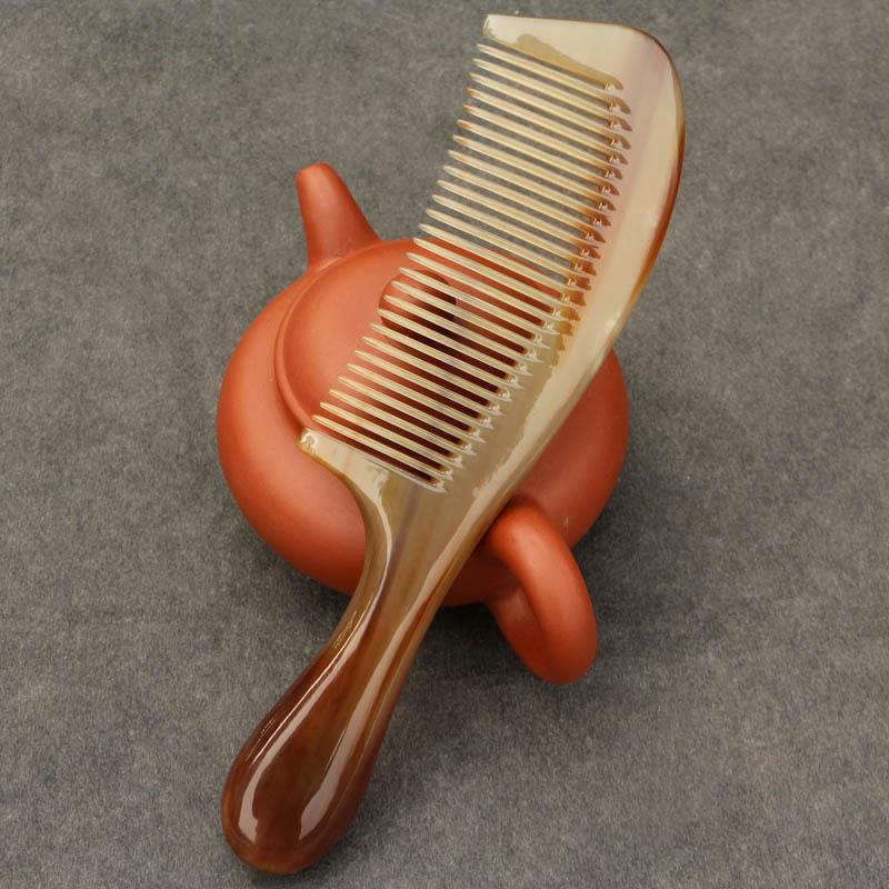 天然白牦牛角梳细齿密齿直发梳牛角按摩梳顺发梳子精品加厚大号梳