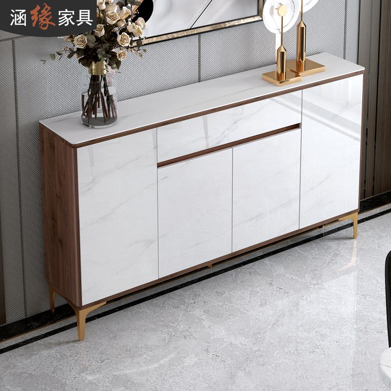 轻奢岩板超薄餐边柜窄型30cm现代简约小户型靠墙边柜置物柜子7G60