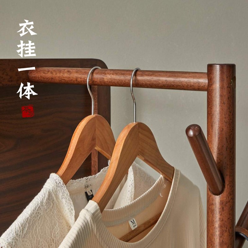 实木旋转穿衣镜衣帽架一体全身镜不变形真实镜子挂衣架家用落地镜