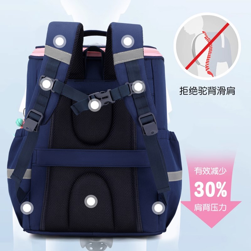 轻便拉杆书包2-年级男女孩耐用大容量防水减负爬楼梯儿童两用