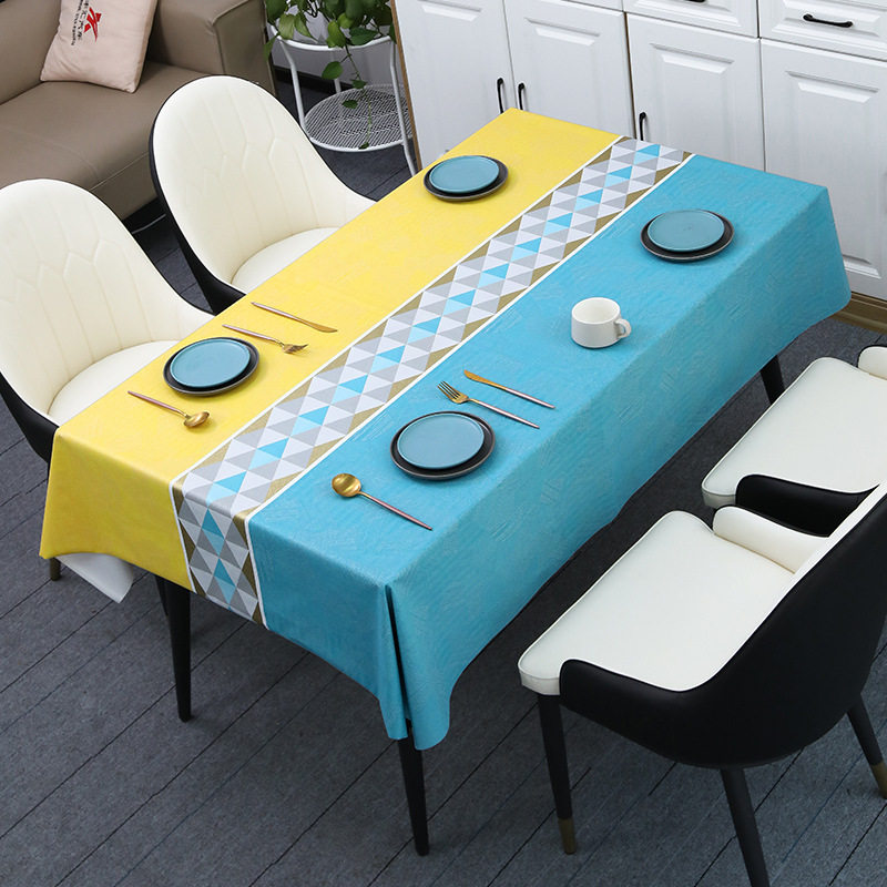 高级感餐桌茶几桌布c防水防油免洗长方形台布in风书桌学生桌垫