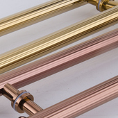 铭智玻璃门拉手直纹拉手钛金玫瑰金木门把手欧式 大门拉手