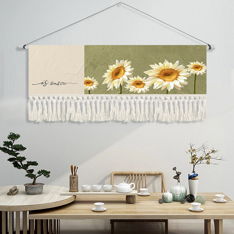 卉挂毯布艺卧室客厅装饰画床头沙发背景墙挂画横壁画,居家布艺,挂毯/壁毯,淘宝优惠券,粉丝福利购,淘宝优惠卷
