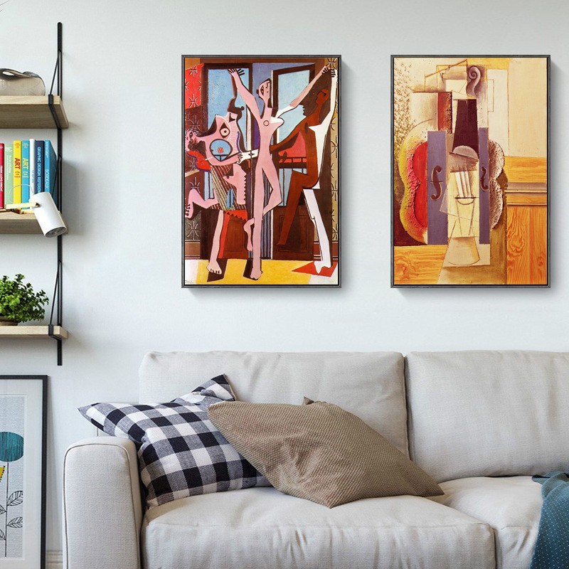 欧美经典创意大师几何抽象油画酒店会所公寓现代装饰画背景墙