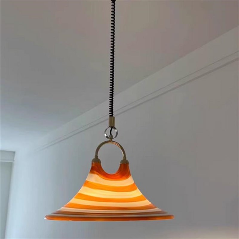 喇叭灯餐厅设计师吧台吊灯客厅卧室拉伸可调节创意个性艺术吊灯
