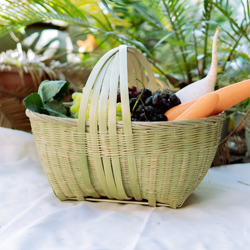 竹编手提菜篮子购物篮买菜篮水果篮宝宝篮