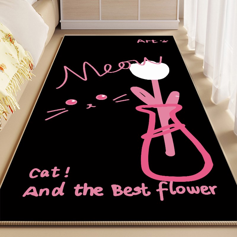 卡通床边毯卧室儿童房可爱地毯床前四季通用长条地垫防滑耐脏地毯