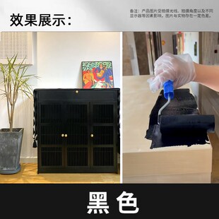 彩色室外刷木头的漆红色蓝色水性木器油漆免打磨黑色刷木门木板漆