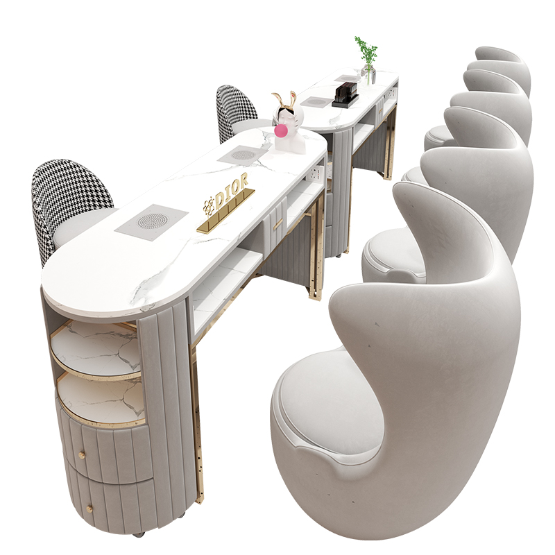 中闽芸尚吸尘器美甲桌椅装自带插座多功能美甲台一站式配齐