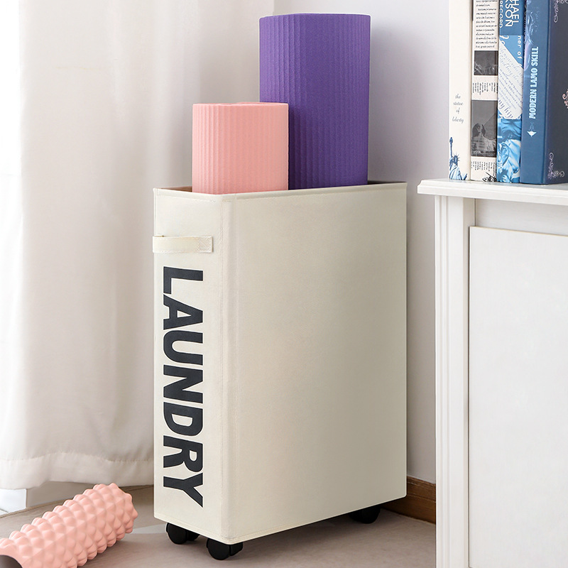 瑜伽垫收纳架布艺折叠入户门地垫装泡沫滚轴器材带轮家用置放物