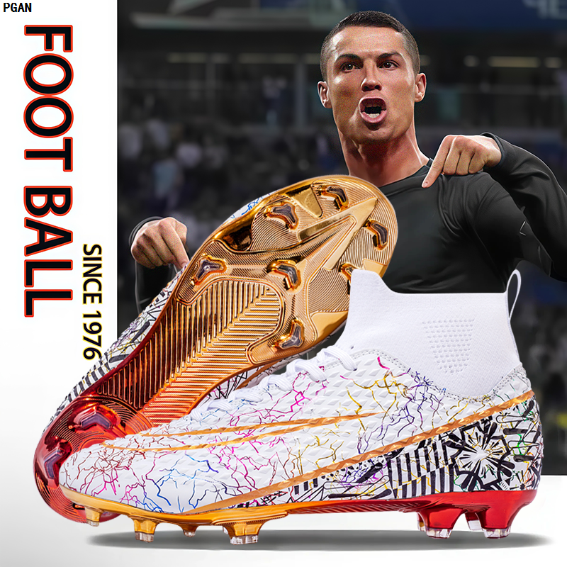 C罗2026新品刺客电镀成人儿童足球鞋男童AG长钉TF碎钉学生训练鞋