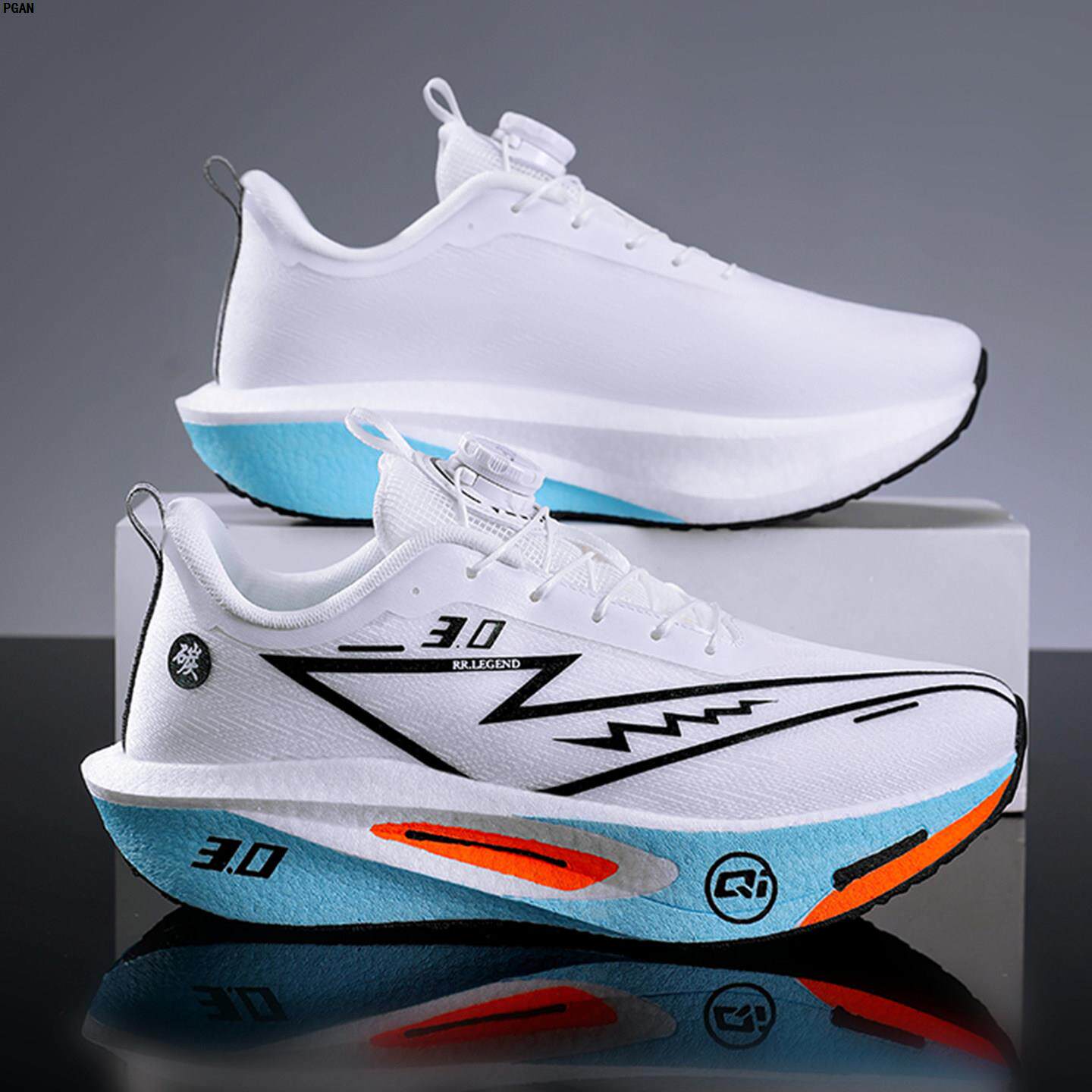 儿童专业跑步鞋男孩透气减震男大童青少年初中学生秋季白色运动鞋