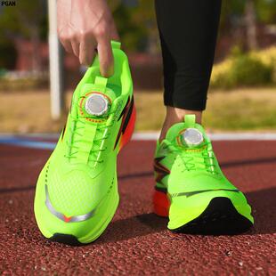 青少年超轻跑步鞋男旋转扣秋冬双网儿童初中生减震软底体测跑步鞋