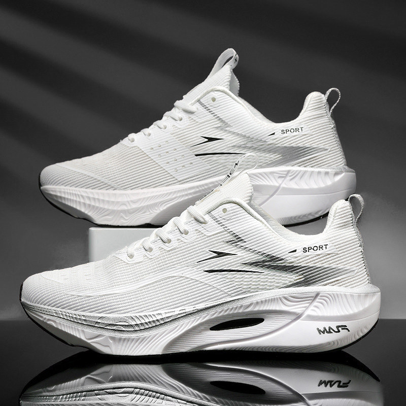 碳板跑步鞋夏季男鞋白色运动鞋男学生青少年白鞋初中生专用军训鞋