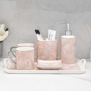 牙杯漱口杯子家用轻奢情侣牙刷杯结婚高端刷牙杯 高级感洗漱杯套装