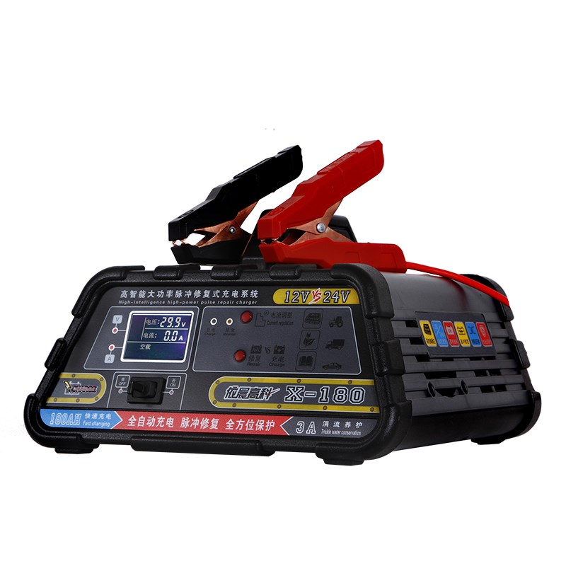 依晨高科新款汽车电瓶充电器摩托车蓄电池充电机12v24V伏脉冲修复