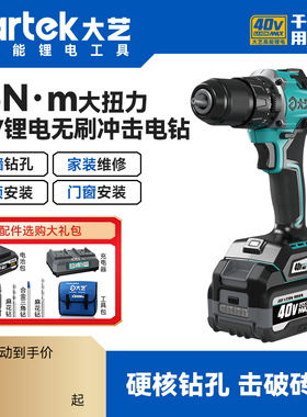 大艺40V65i冲击钻手电钻手枪钻锂电多功能充电式电动螺丝刀正品