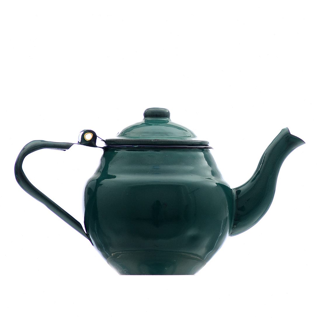 搪瓷小圆壶 白色贴花镜面釉蓝色 珐琅醋壶 9/10/11/12cm酱油壶