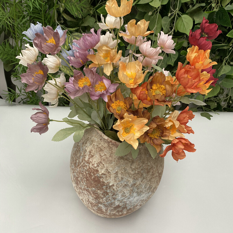 简约风小枝银莲3号 新娘婚庆摄影装饰仿真银莲花 手感绢布插花