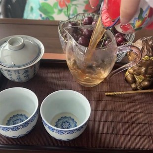 痰盂泡茶盖碗陶瓷功夫茶具A茶杯家用喜庆怀旧敬茶碗喝茶碗带 新款